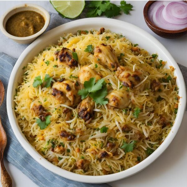 Chicken Dum Biryani+Masala Raita+Onion