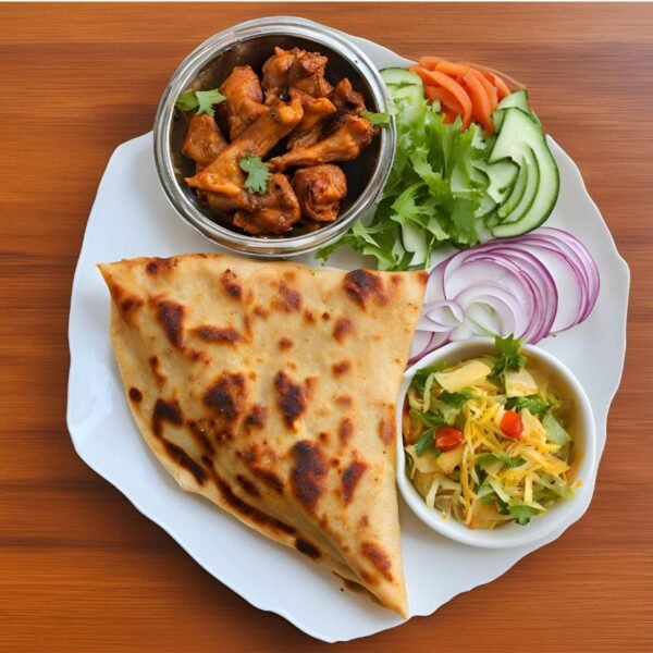 Tandoori Butter Roti+Chicken Kassa+Salad